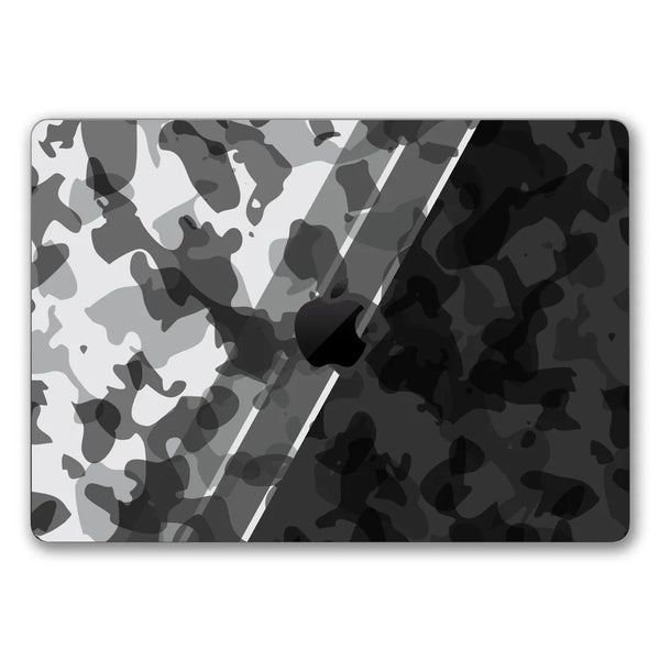 MacBook Laptop Skin - Digital White Grey Geometric Camo