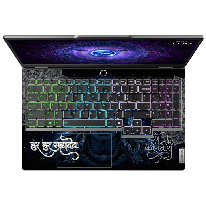 3M Material Textured Embossed Laptop Skin - Lord Shiva Meditating Digital Art