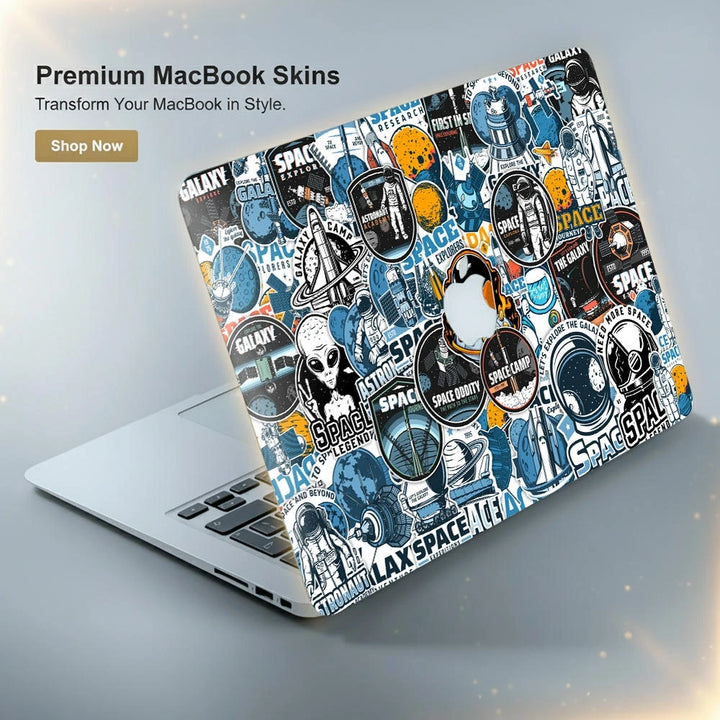 Space Sticker Bomb Laptop Skin for MacBook | Buy Online Now – SkinsLegend