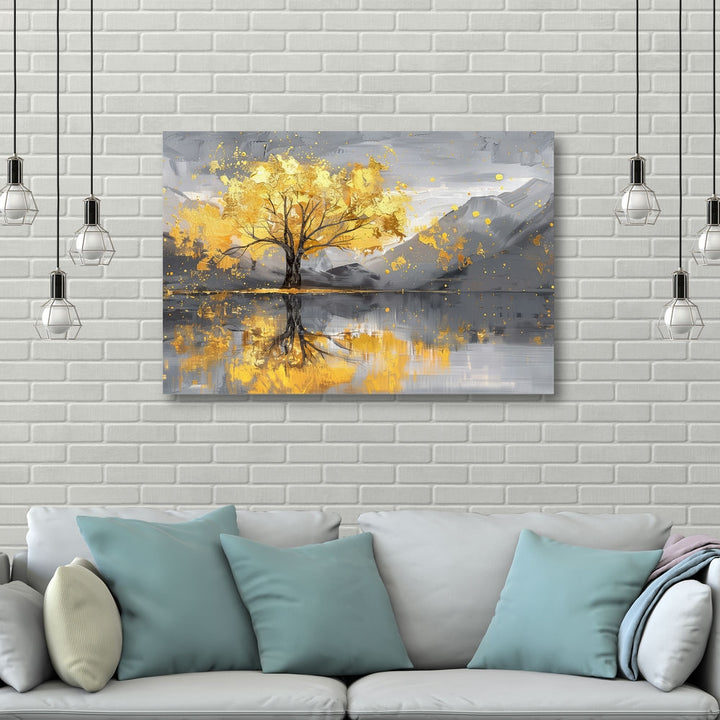 Canvas Painting - Lone Tree Reflection in Water