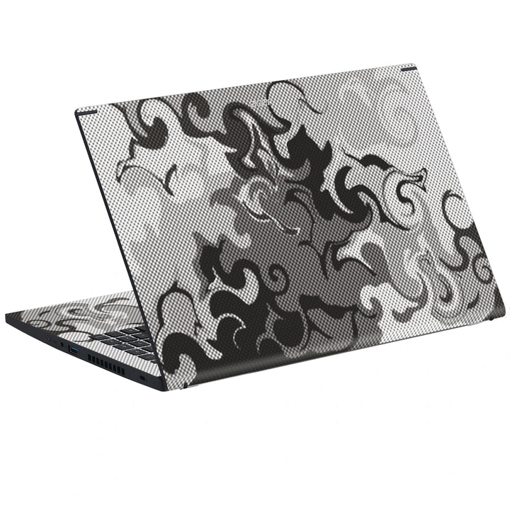 3M Material Textured Embossed Laptop Skin - Abstract Black White Marble Halftone