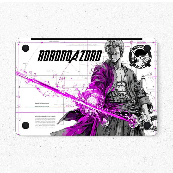 MacBook Laptop Skin - One Piece Zoro Green Neon Samurai