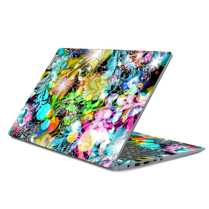 3M Material Textured Embossed Laptop Skin - Colorful Floral Bokeh Abstract