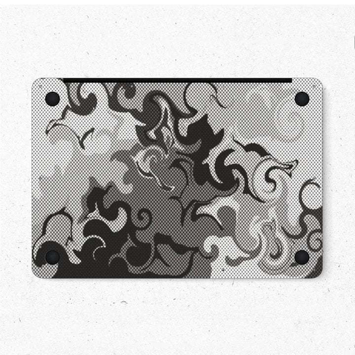 MacBook Laptop Skin - Abstract Black White Marble Halftone