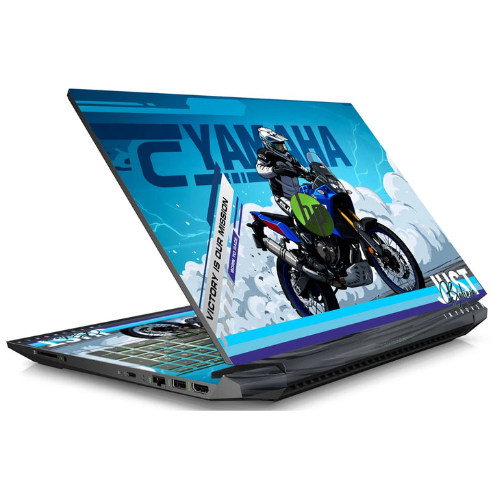 3M Material Textured Embossed Laptop Skin - Yamaha R1 Blue White Supersport