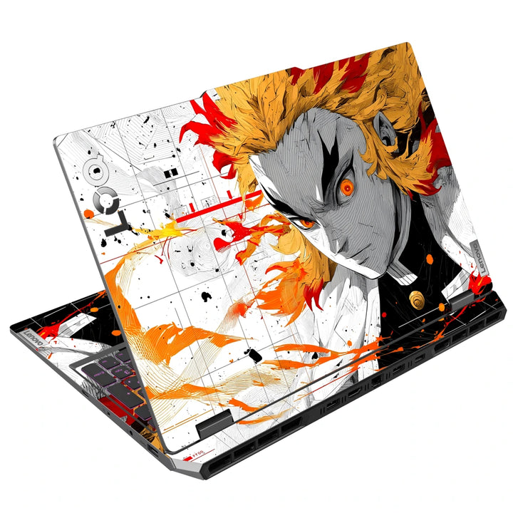 3M Material Textured Embossed Laptop Skin - Demon Slayer Rengoku Flame Hashira