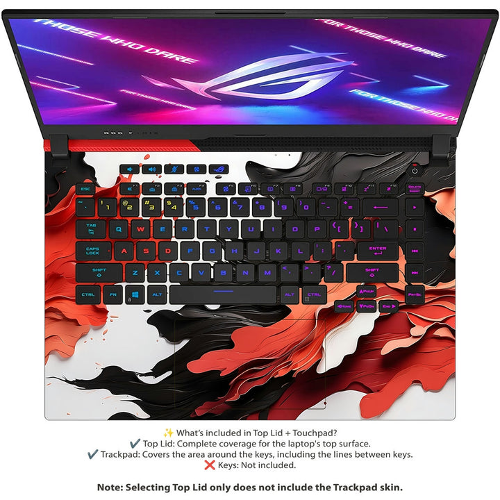 Asus Laptop Skin - Red Black Ink Art