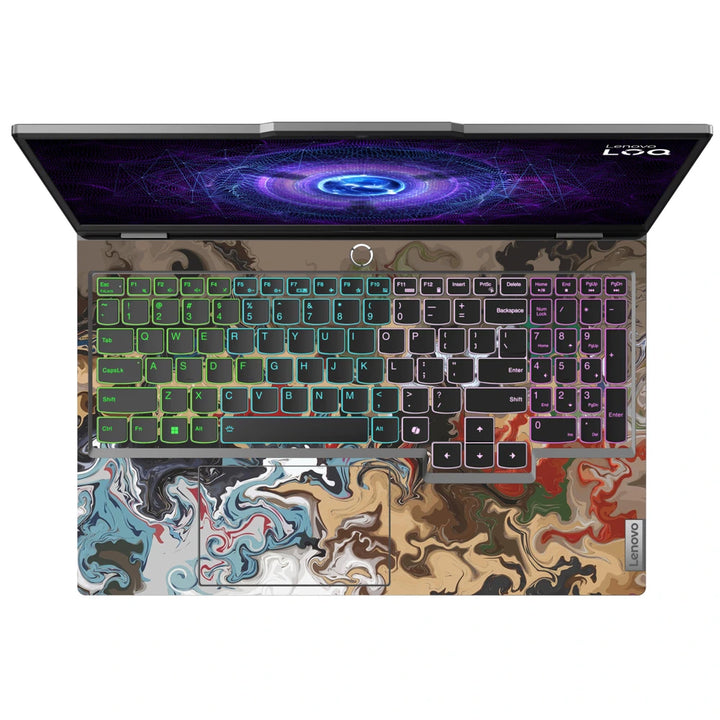 3M Material Textured Embossed Laptop Skin - Earth Tone Marbling Abstract