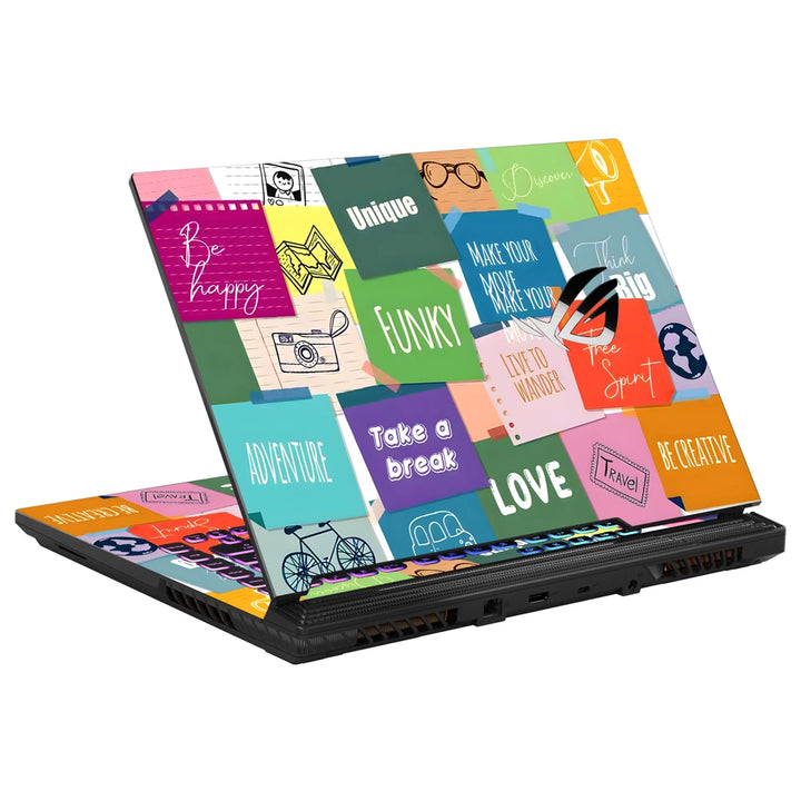 3M Material Textured Embossed Laptop Skin - Abstract Pop Art Inspirational Collage