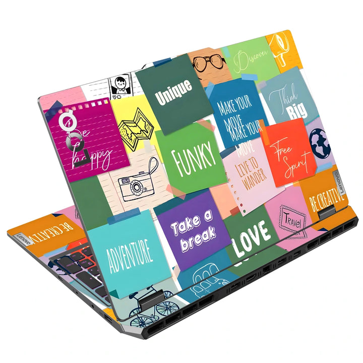 3M Material Textured Embossed Laptop Skin - Abstract Pop Art Inspirational Collage