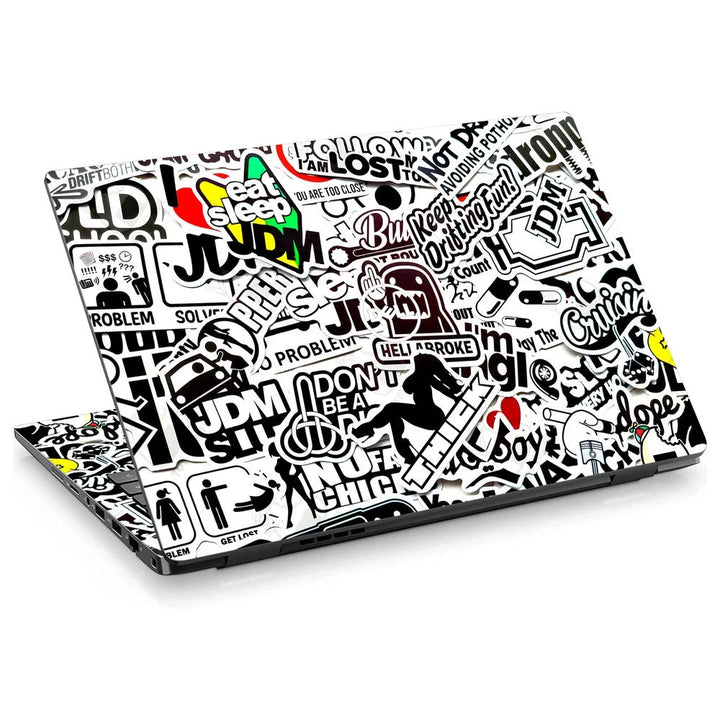 3D Embossed Laptop Skin - JDM Sticker Bomb Style