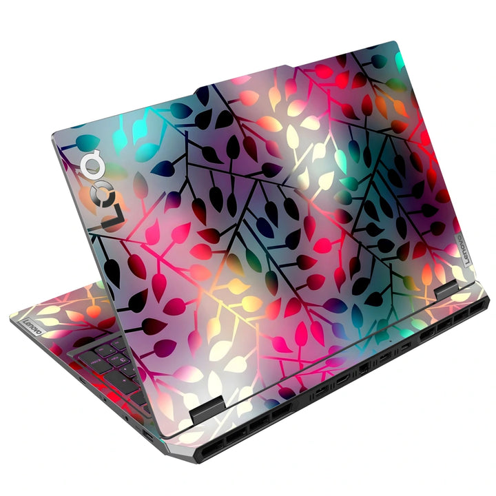 3M Material Textured Embossed Laptop Skin - Abstract Holographic Geometric Leaves