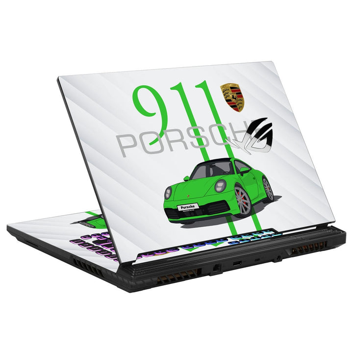 Asus Laptop Skin - Porsche 911 Green SideStripe