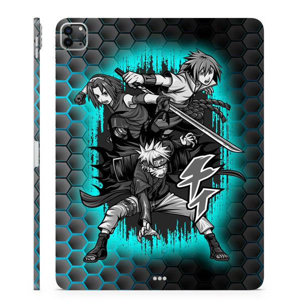 3D Embossed Tablet Skin Naruto Team 7 Neon Hex Art