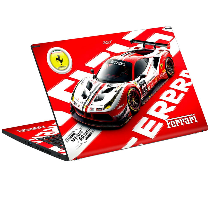 Ferrari Racing Car 3D Embossed Laptop Skin | Buy Online Now – SkinsLegend