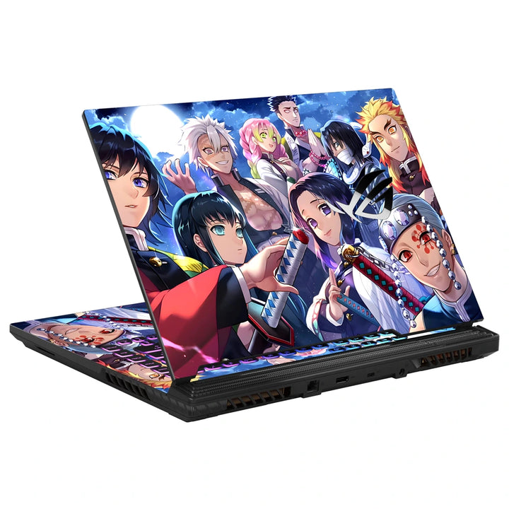 3M Material Textured Embossed Laptop Skin - Demon Slayer Hashira Night Group Portrait