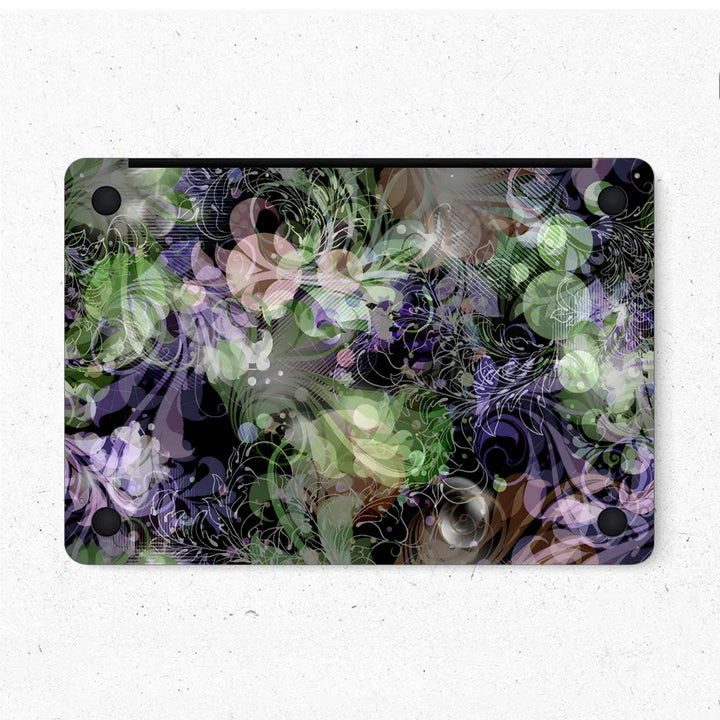 MacBook Laptop Skin - Gothic Dark Garden Floral Pattern