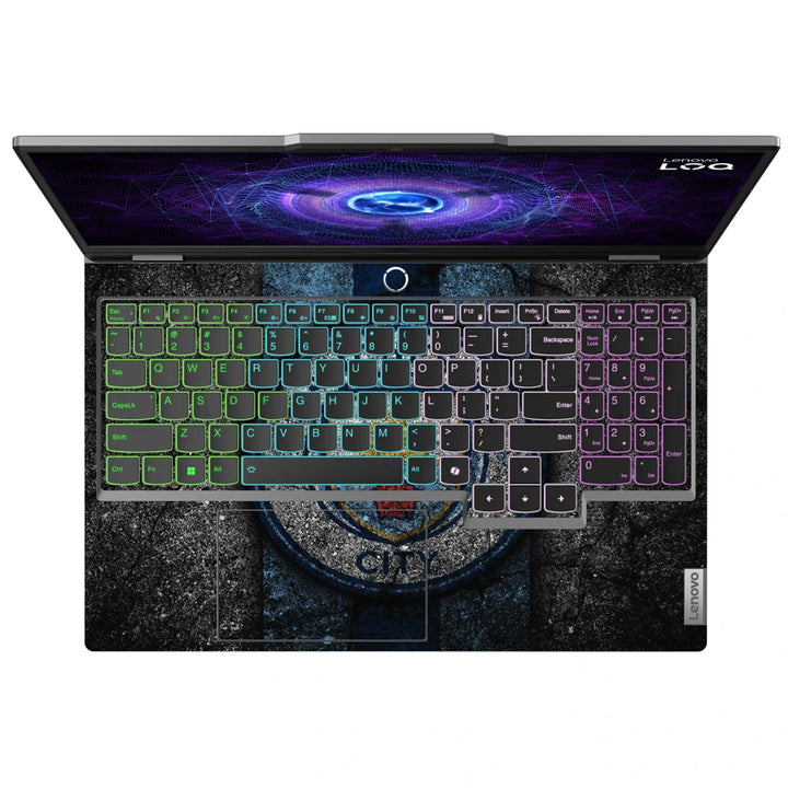 3M Material Textured Embossed Laptop Skin - Man City Sky Blue Football Badge