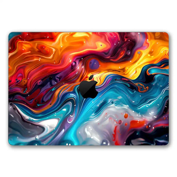 MacBook Laptop Skin - Vibrant Swirls Abstract Colors Motion