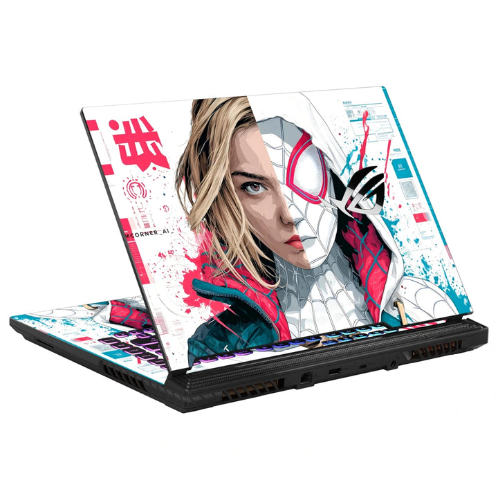 3M Material Textured Embossed Laptop Skin - Spider-Gwen Spider-Verse Pop Art
