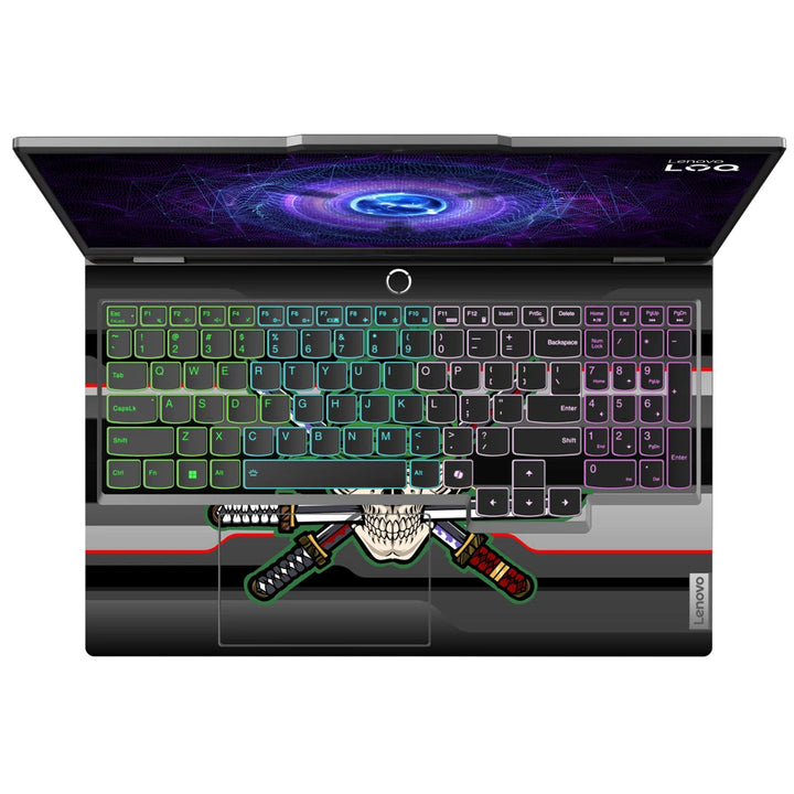 3M Material Textured Embossed Laptop Skin - Pirate Skull and Crossed Swords