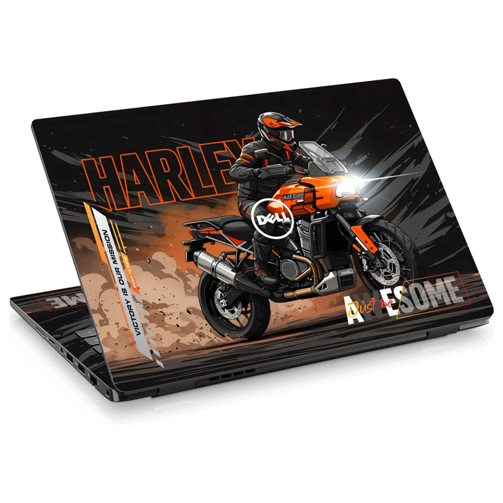 3M Material Textured Embossed Laptop Skin - Harley Davidson American Flag Eagle