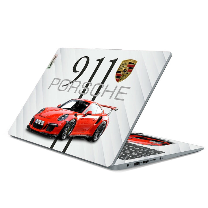 3D Embossed Laptop Skin - Porsche 911 Red Convertible