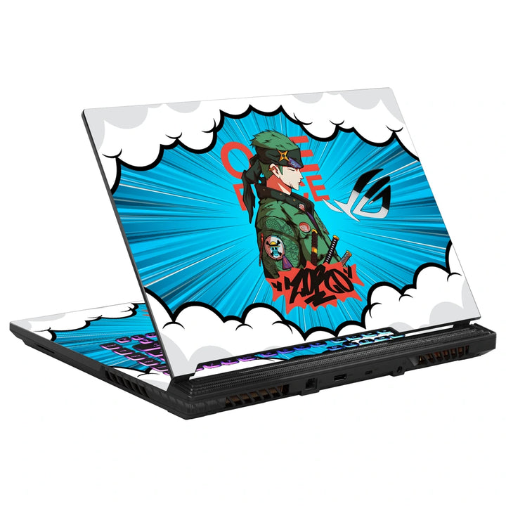 3M Material Textured Embossed Laptop Skin - Zoro Pop Art Street Samurai