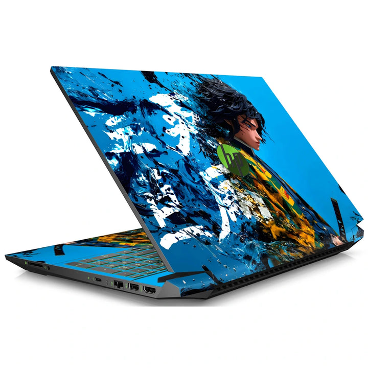 3M Material Textured Embossed Laptop Skin - Demon Slayer Ink Splash Dissolve