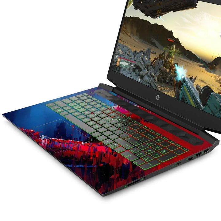3D Embossed Laptop Skin - Red and Blue Spider