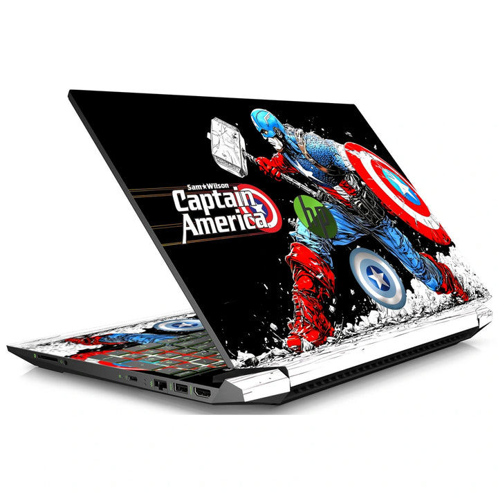 3M Material Textured Embossed Laptop Skin - Captain America Shield Dynamic Pose