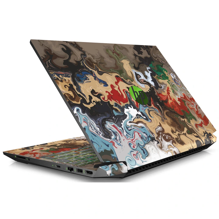 3M Material Textured Embossed Laptop Skin - Earth Tone Marbling Abstract