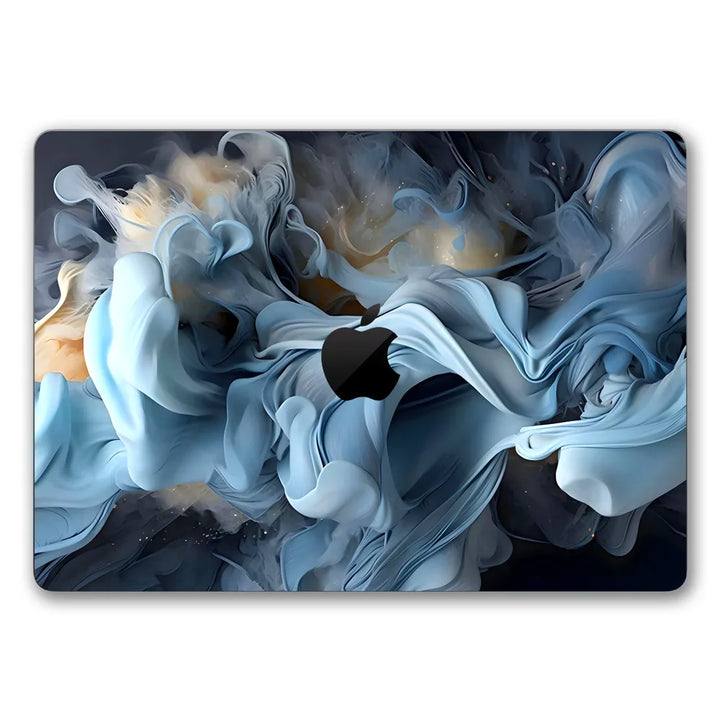 MacBook Laptop Skin - Abstract Soft Blue Smoke Fluid Art