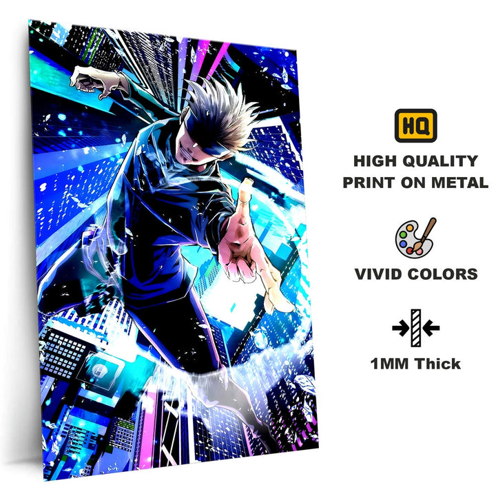 High-Quality Metal Posters - Anime Satoru Gojo SG08 | Vibrant Colors ...