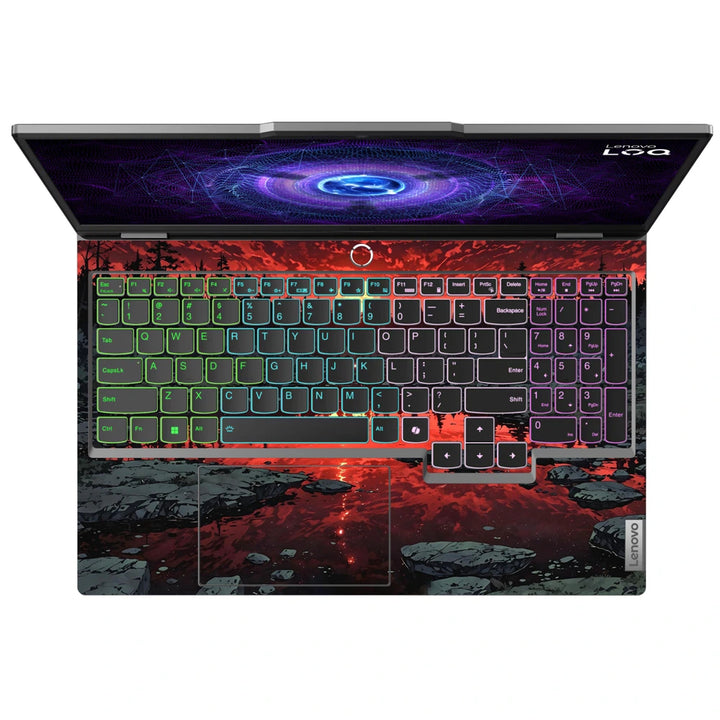 3M Material Textured Embossed Laptop Skin - Abstract Sunset Red Water Reflection