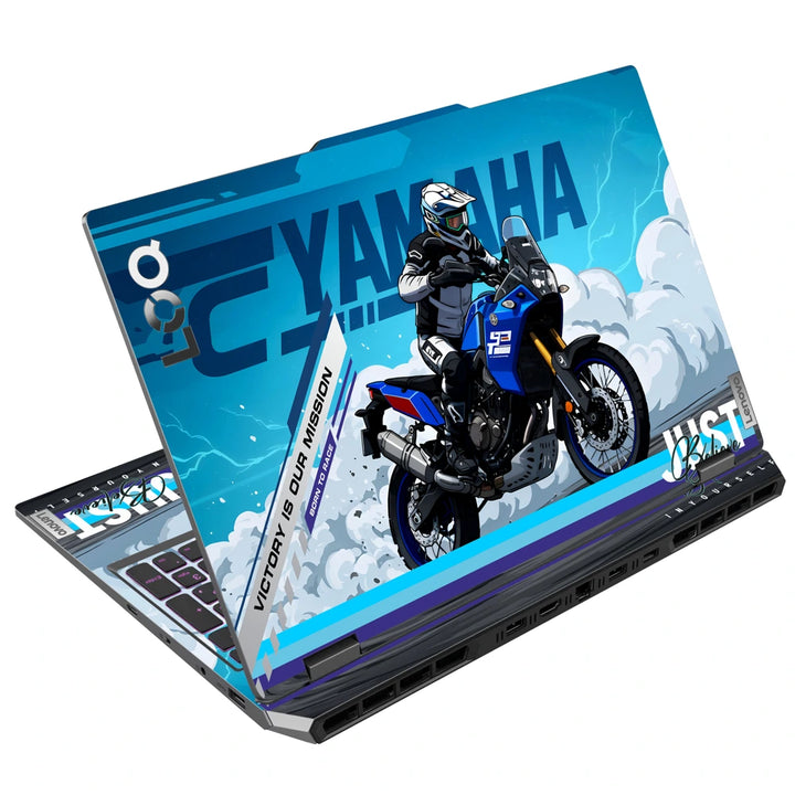 3M Material Textured Embossed Laptop Skin - Yamaha R1 Blue White Supersport