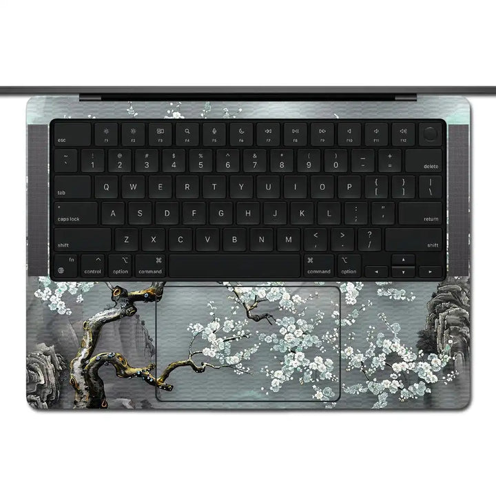 MacBook Laptop Skin - White Sakura Blossom Art