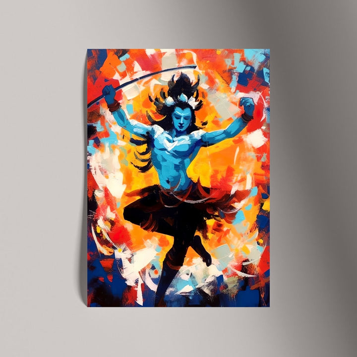 Angry Shiva Sticker Self-Adhesive Textured Vinyl Poster Peel & Stick, Waterproof & Durable ...