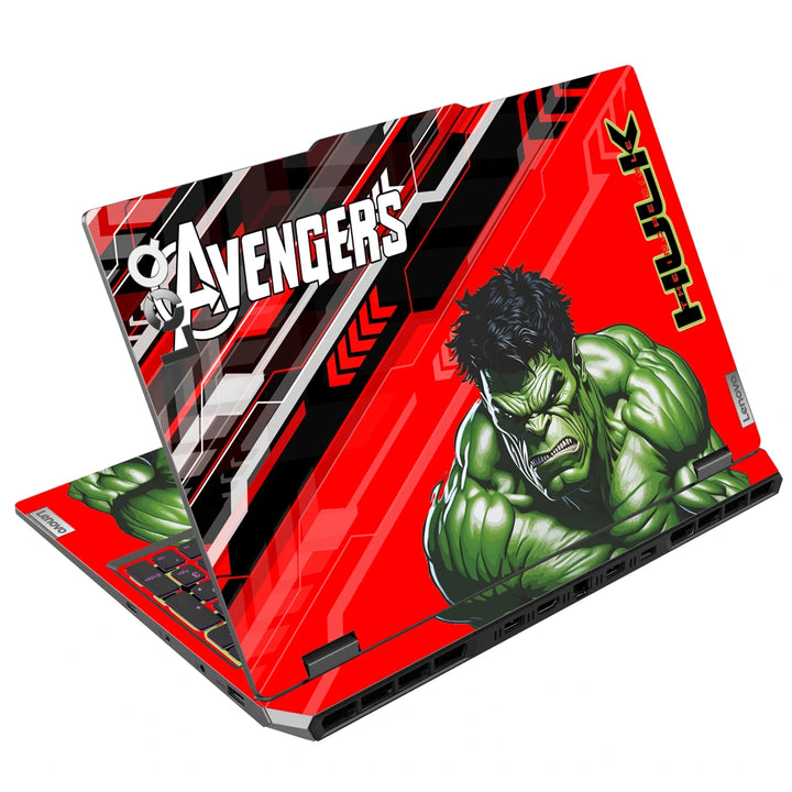 3M Material Textured Embossed Laptop Skin - Hulk Red Tech Grunge Art