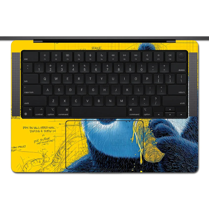 MacBook Laptop Skin - Kung Fu Panda Po Yellow Pop Art