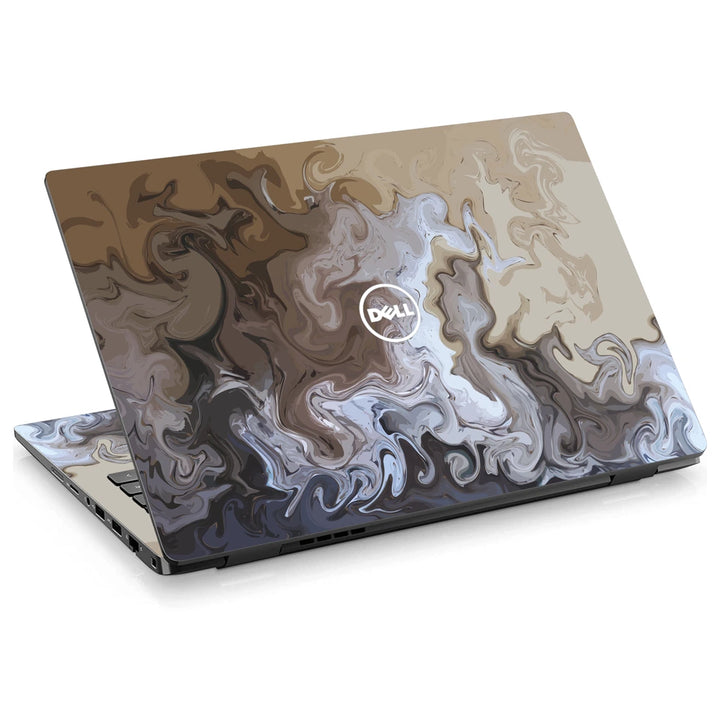 3M Material Textured Embossed Laptop Skin - Abstract Grey White Flowing Marble