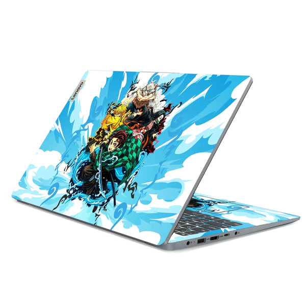 3M Material Textured Embossed Laptop Skin - Demon Slayer Main Quartet Water Splash