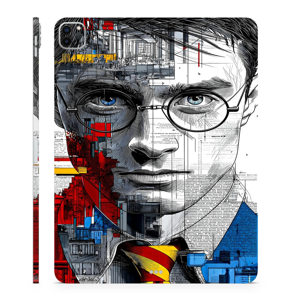 3D Embossed Tablet Skin - HP Wizard Sketch Art – SkinsLegend