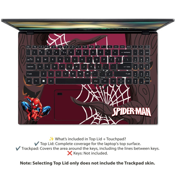 Acer Laptop Skin - Spiderman Hanging on Web