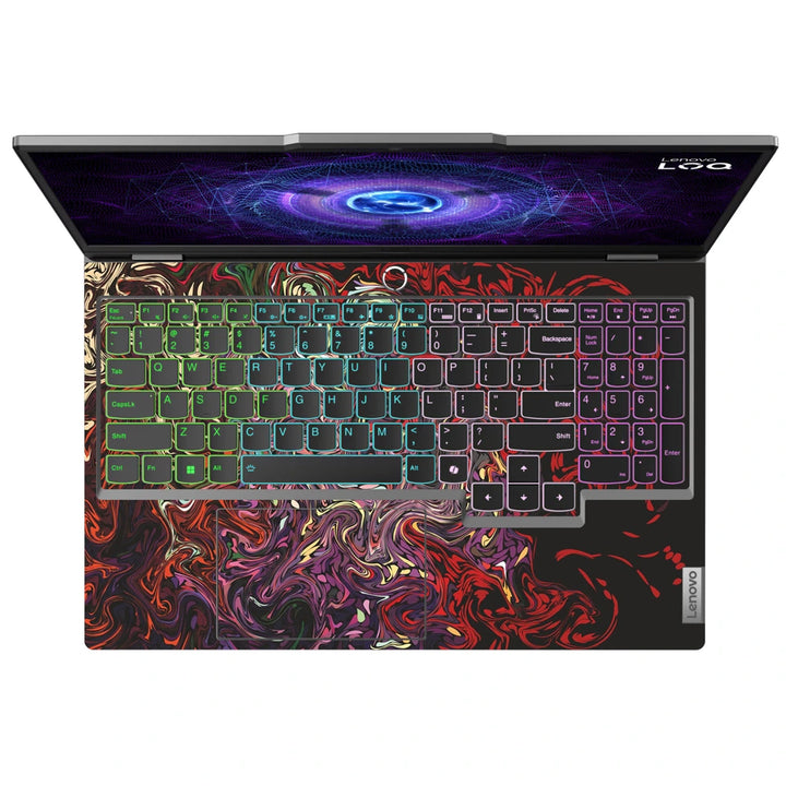 3M Material Textured Embossed Laptop Skin - Abstract Dark Red Liquid Swirls