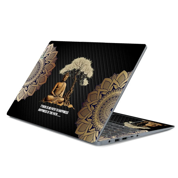 3D Embossed Laptop Skin - Meditating Buddha Mandala