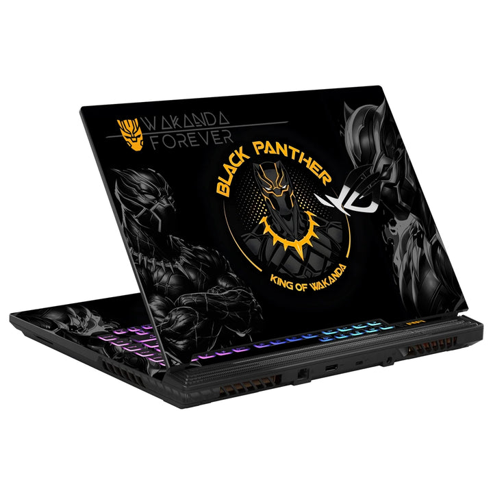 black panther movie symbol laptop backpack Black Panther Gold Wakanda Emblem Laptop Skin