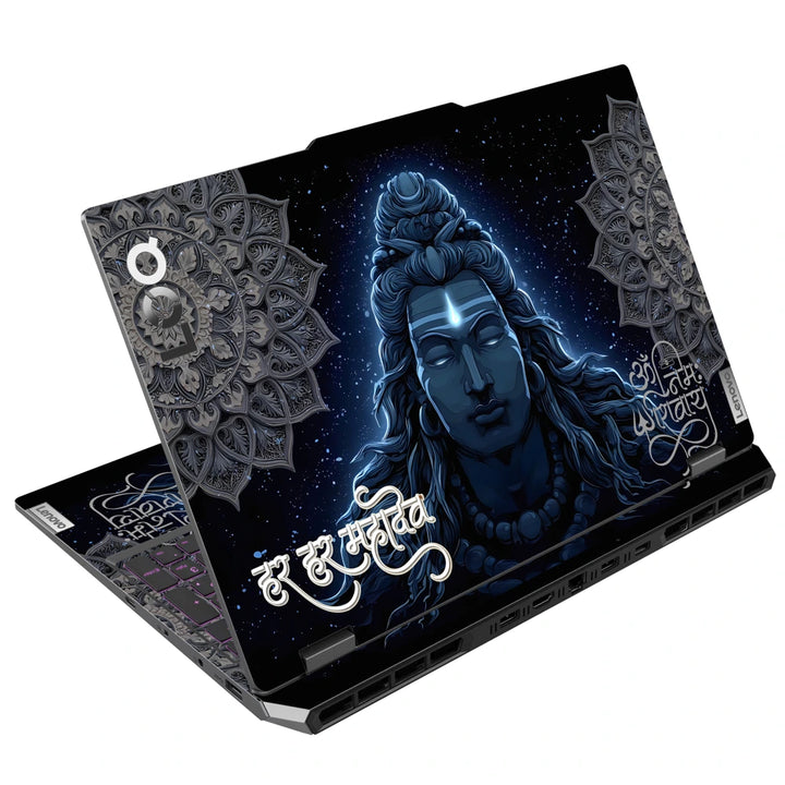 3M Material Textured Embossed Laptop Skin - Lord Shiva Meditating Digital Art