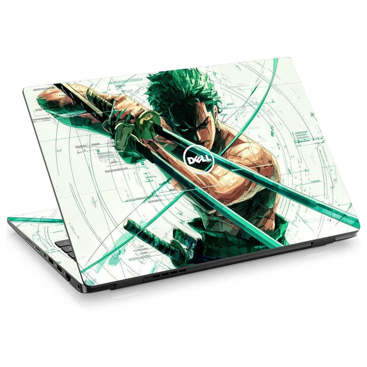 3D Embossed Laptop Skin - Zoro One Piece Green