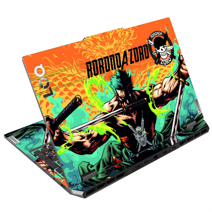 3M Material Textured Embossed Laptop Skin - One Piece Roronoa Zoro Three Swords